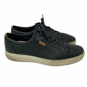 Ecco Mens Sneakers Shoes Black Activewear Leather 10.5
